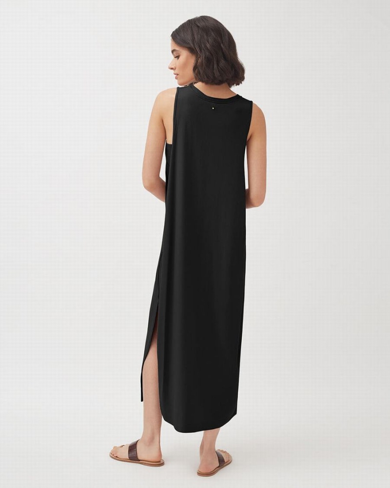 Cuyana Drape-Back Women's Dress Black | NSE2562GG