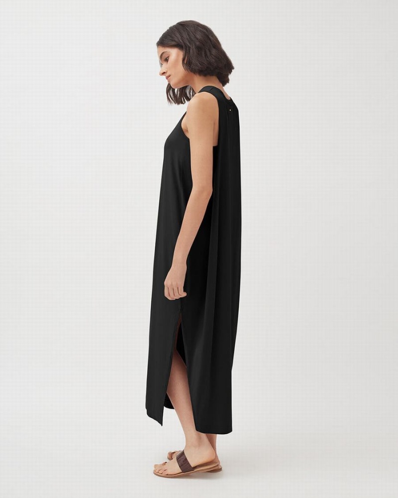 Cuyana Drape-Back Women's Dress Black | NSE2562GG