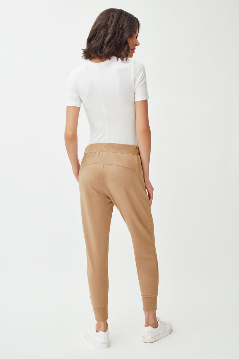 Cuyana French Terry Tapered Lounge Women's Pants Brown | AJT1833SS