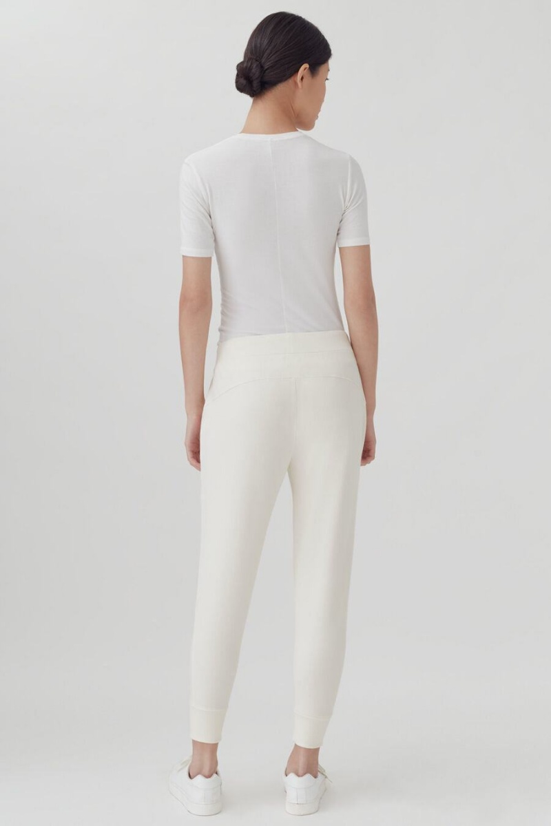 Cuyana French Terry Tapered Lounge Women's Pants White | AXH752SK