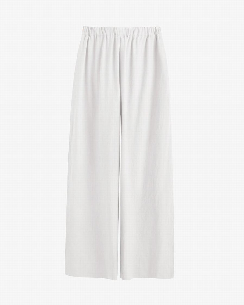 Cuyana Linen Wide Leg Women\'s Pants White | NSS653WM