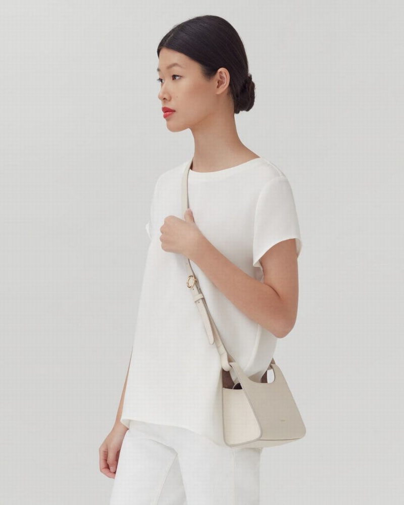 Cuyana Mini Double Loop Women's Shoulder Bags White | ZGP9145DC