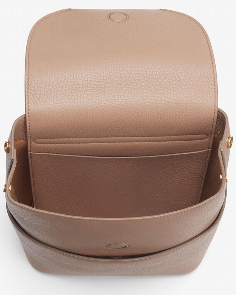 Cuyana Mini Leather Women's Backpacks Khaki | DJV4199QR