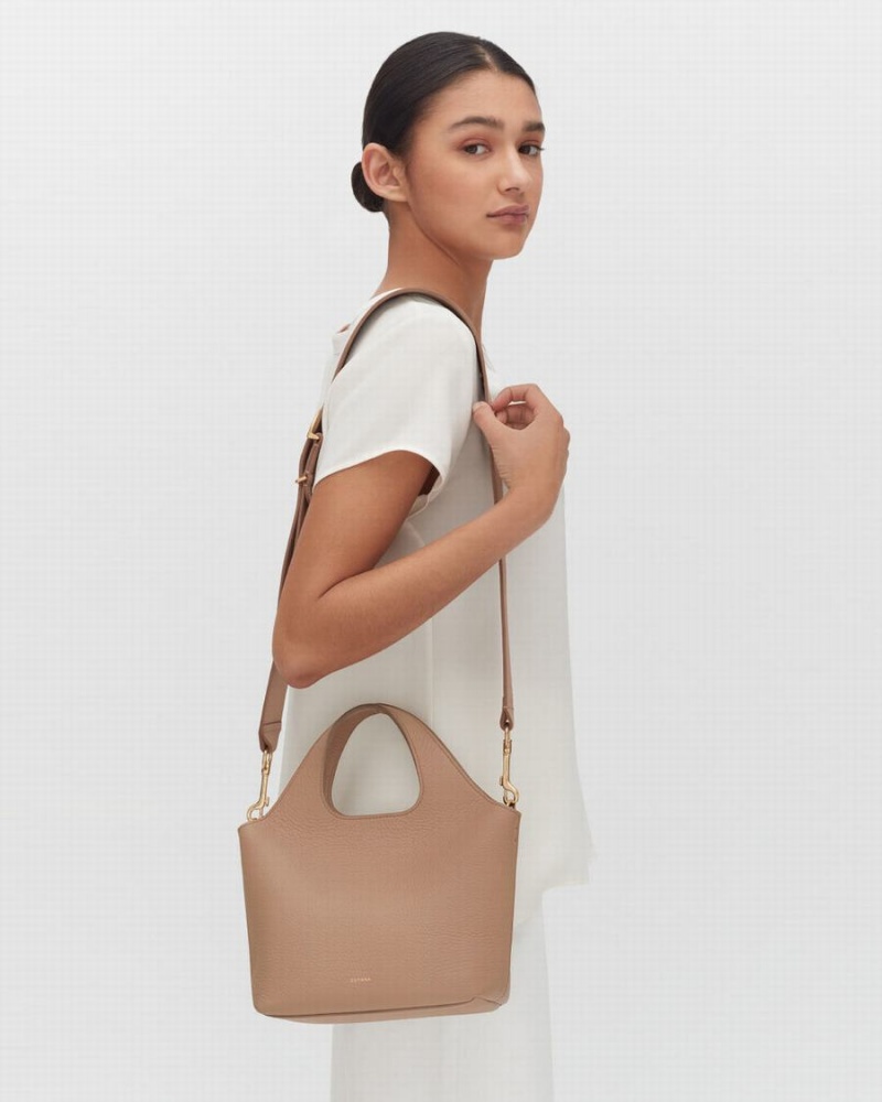 Cuyana Mini System Women's Tote Bags Khaki | YXQ718YS