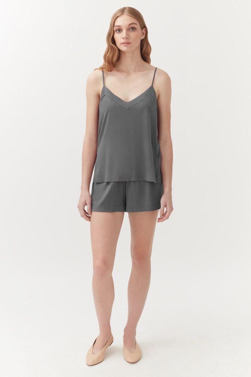 Cuyana Organic Pima Cami Women's Tanks Grey | ODE5614ZC