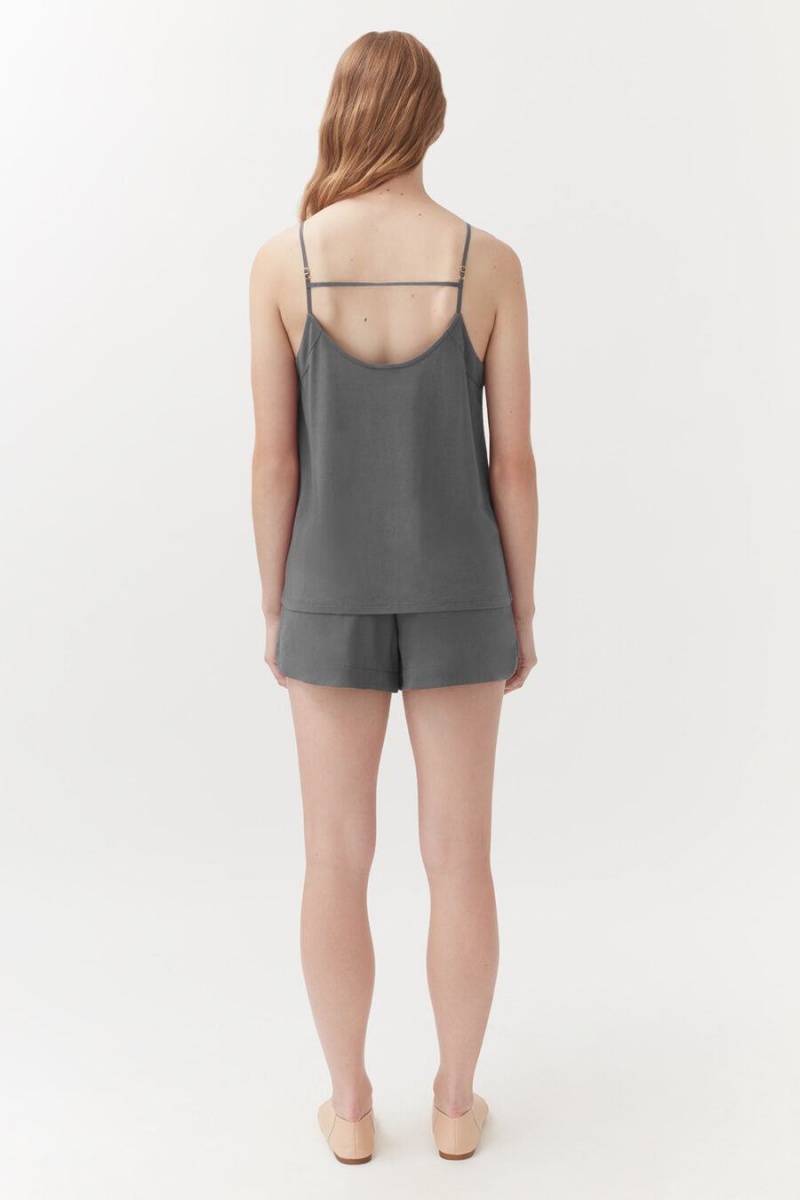 Cuyana Organic Pima Cami Women's Tanks Grey | ODE5614ZC