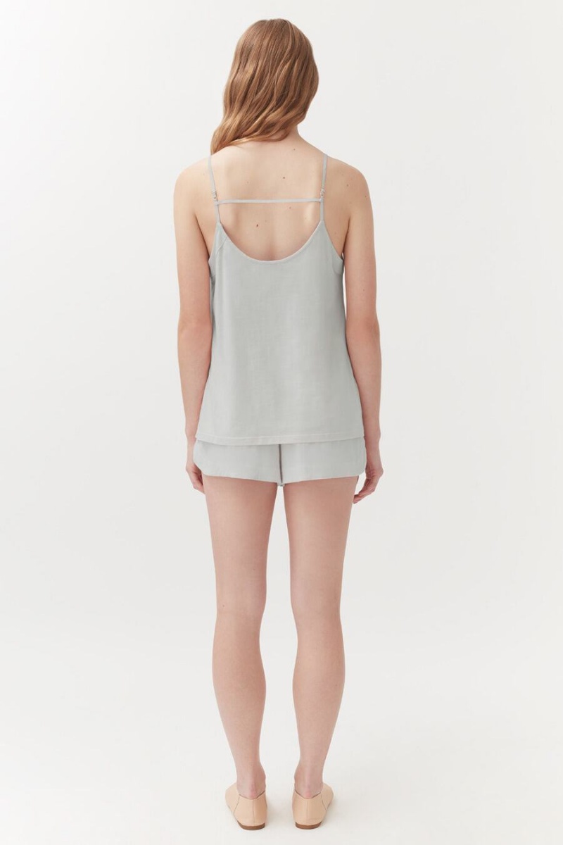 Cuyana Organic Pima Cami Women's Tanks Grey | IXZ775GY