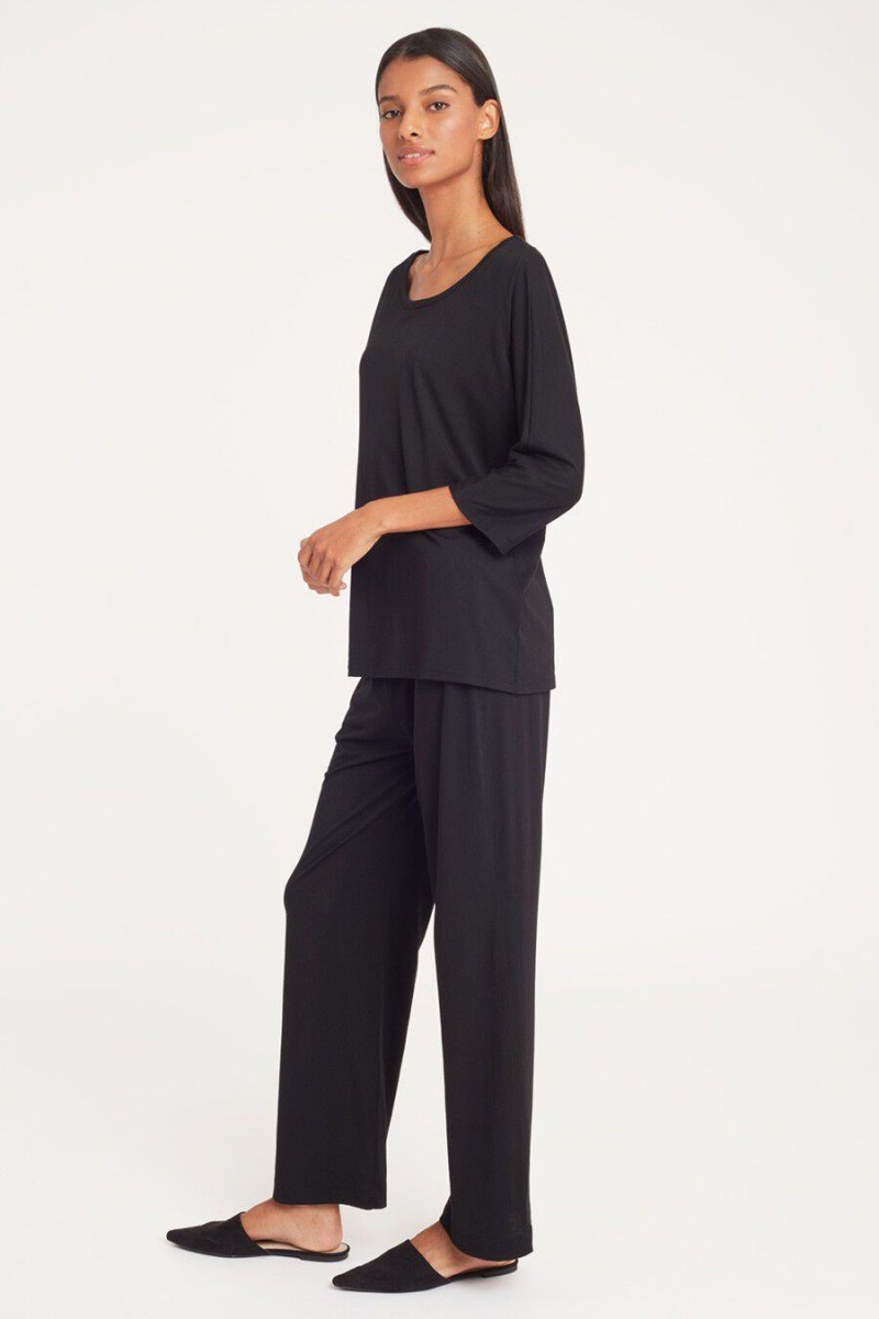 Cuyana Organic Pima Classic Women's Pants Black | EII624UF