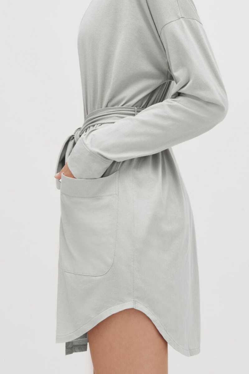 Cuyana Organic Pima Women's Robe Grey | IMR241YX