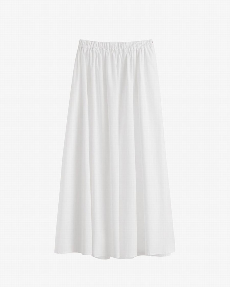 Cuyana Poplin Gathered Women\'s Skirts White | QEG8349BG