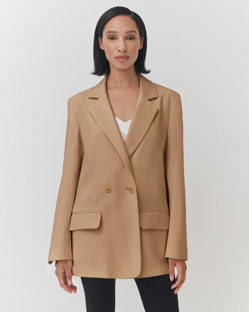 Cuyana Relaxed Women's Blazers Brown | CHK5773TM