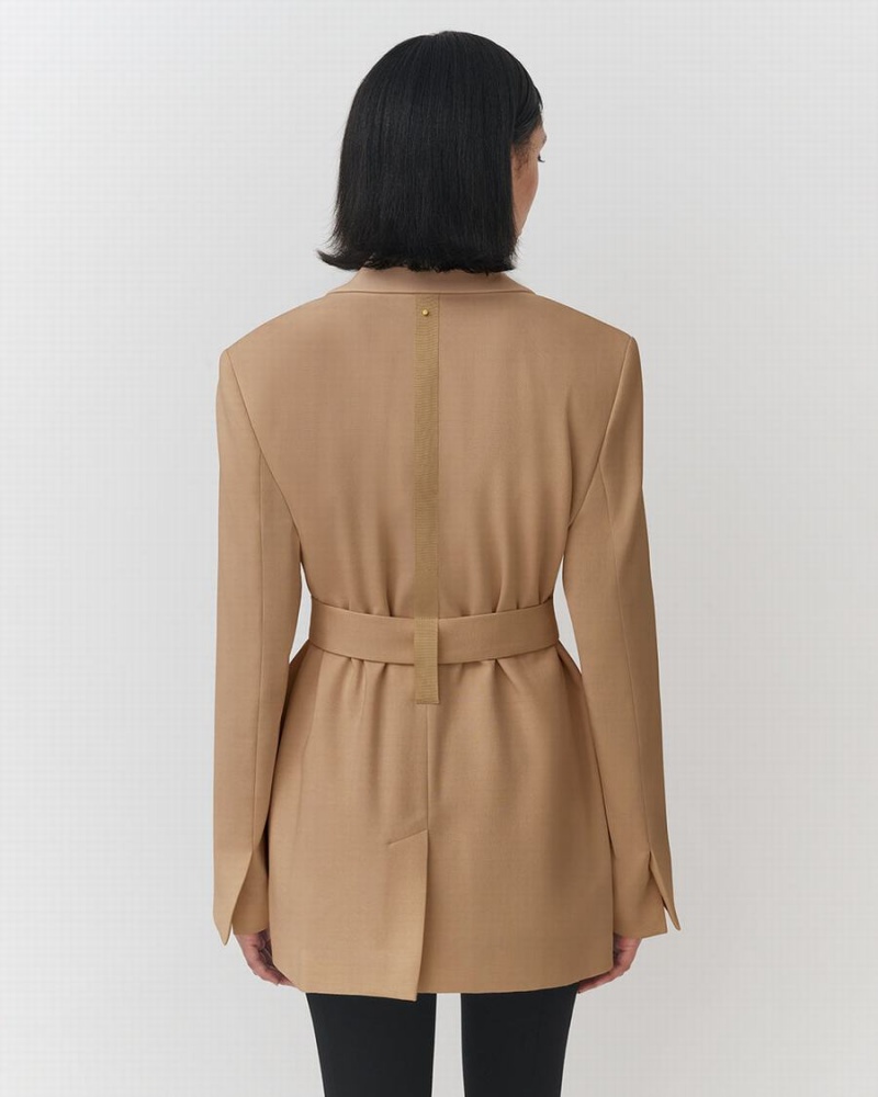 Cuyana Relaxed Women's Blazers Brown | CHK5773TM