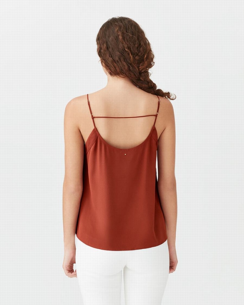 Cuyana Silk Cami Women's Tanks Red | EQG9654GO