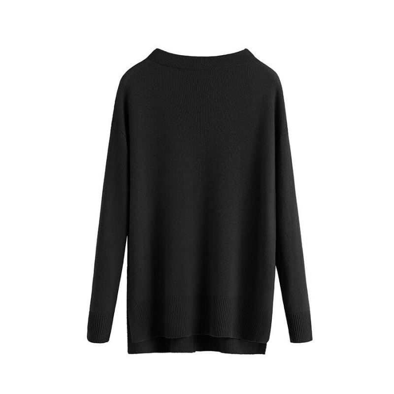 Cuyana Single-Origin Cashmere Funnel Neck Women\'s Sweaters Black | RJU1983PS