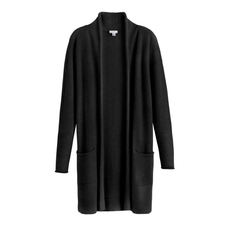 Cuyana Single-Origin Cashmere Long Women\'s Cardigan Black | BAL5195KI