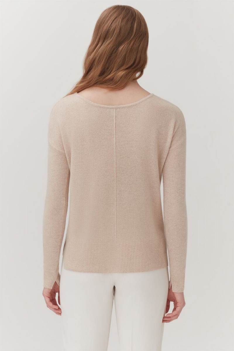 Cuyana Single-Origin Cashmere Women's Cardigan Beige | ECQ9862OC