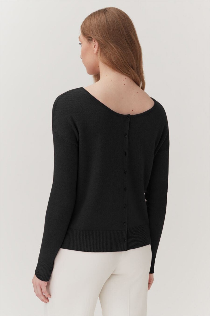 Cuyana Single-Origin Cashmere Women's Cardigan Black | RVY1473CU