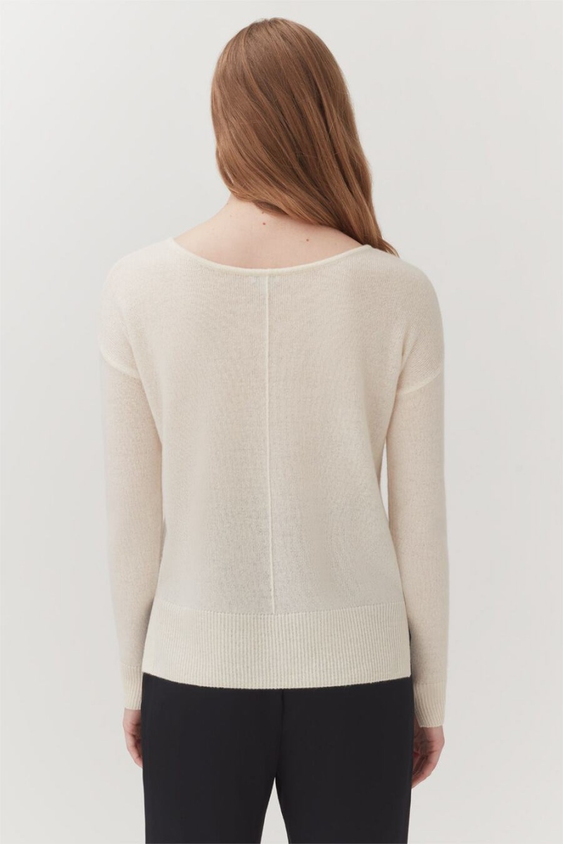 Cuyana Single-Origin Cashmere Women's Cardigan White | UIS745QB