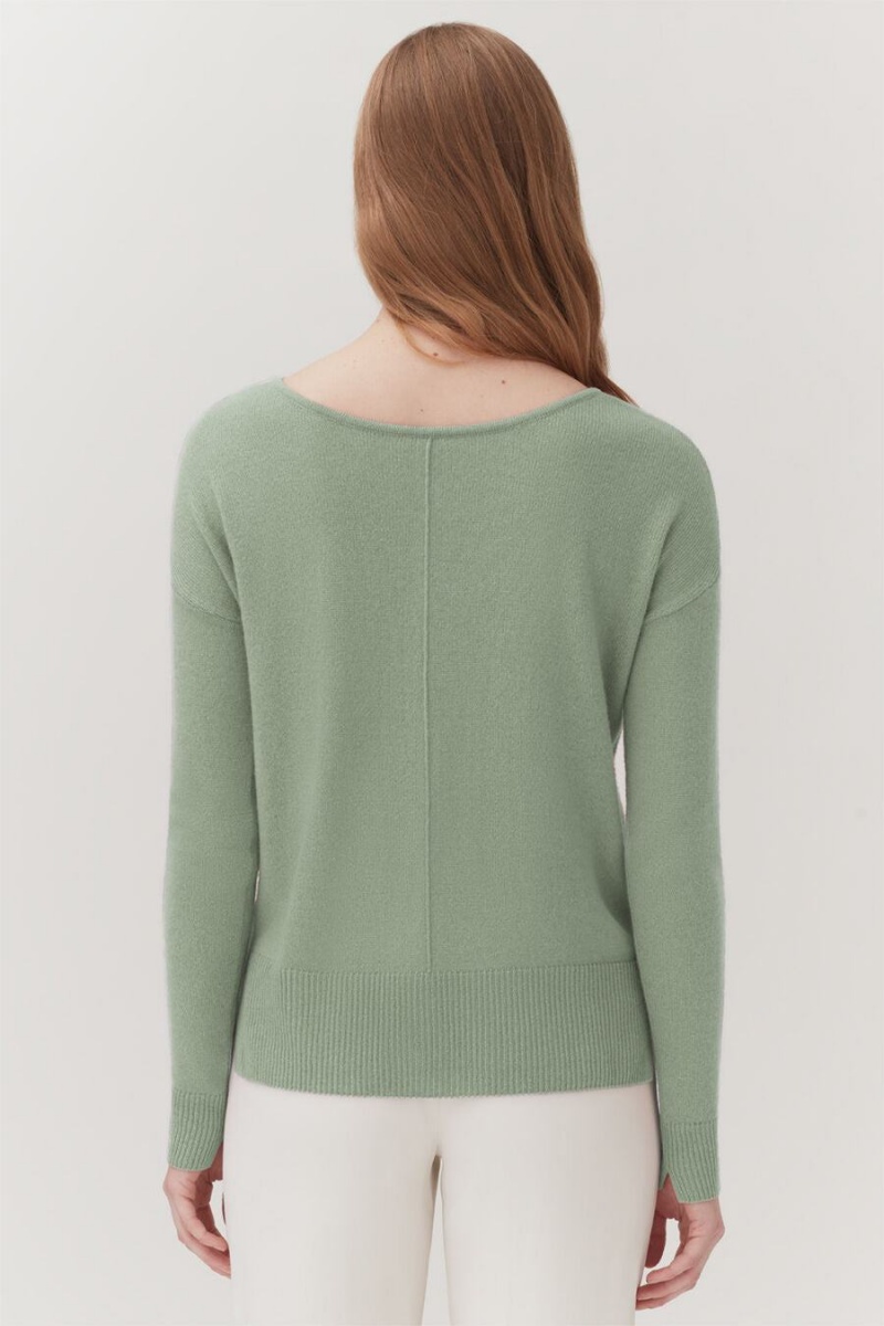 Cuyana Single-Origin Cashmere Women's Cardigan Green | JZD1351KW