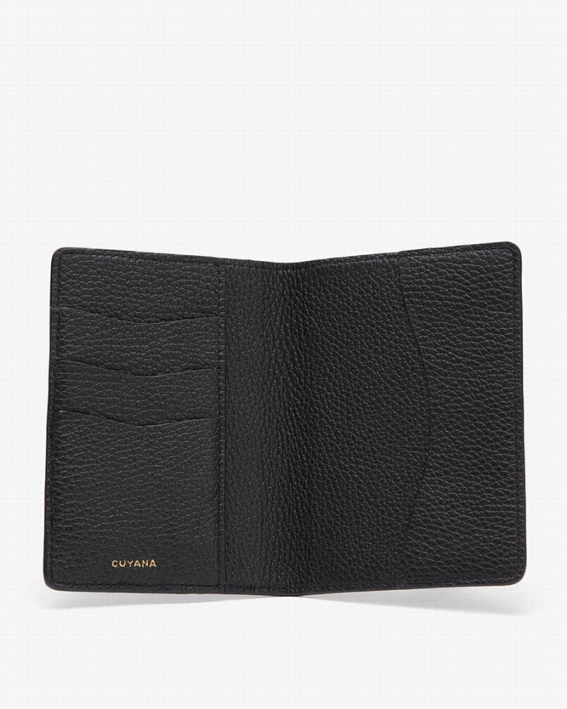 Cuyana Slim Leather Passport Women's Cases Black | ZID6553YW