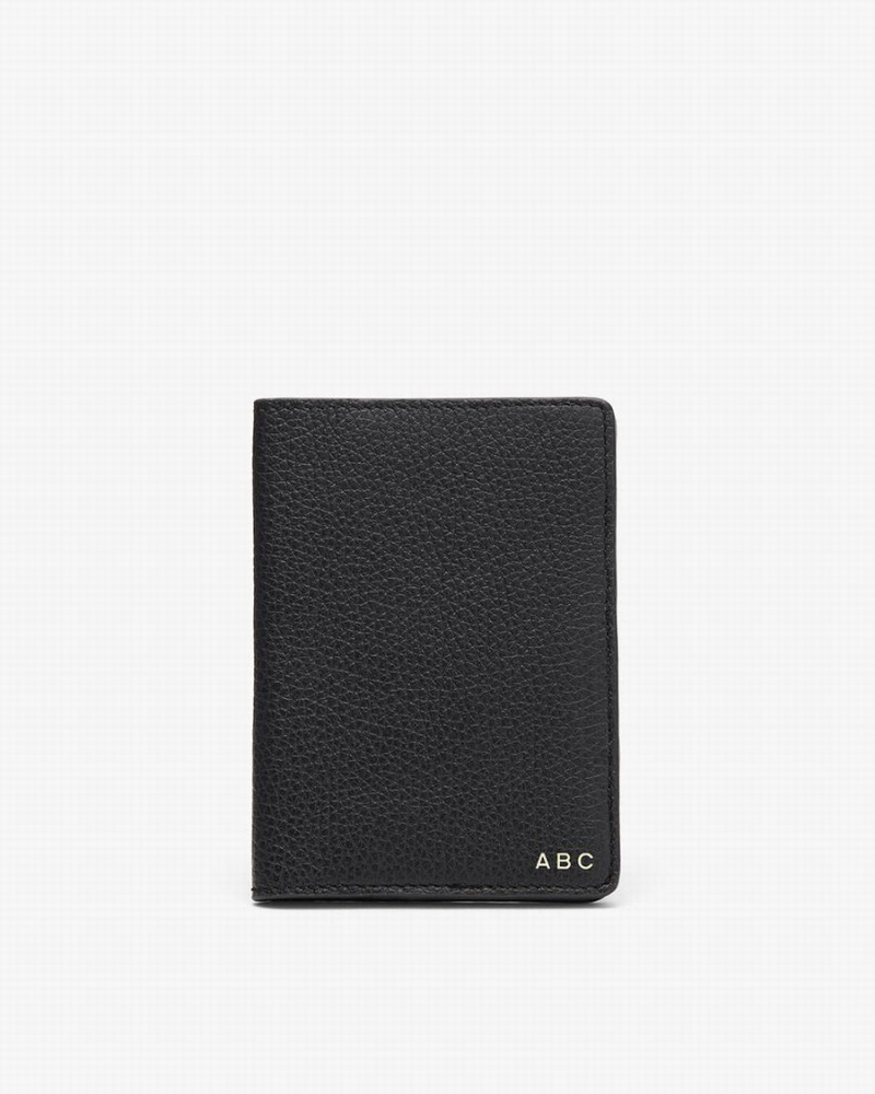 Cuyana Slim Leather Passport Women's Cases Black | ZID6553YW