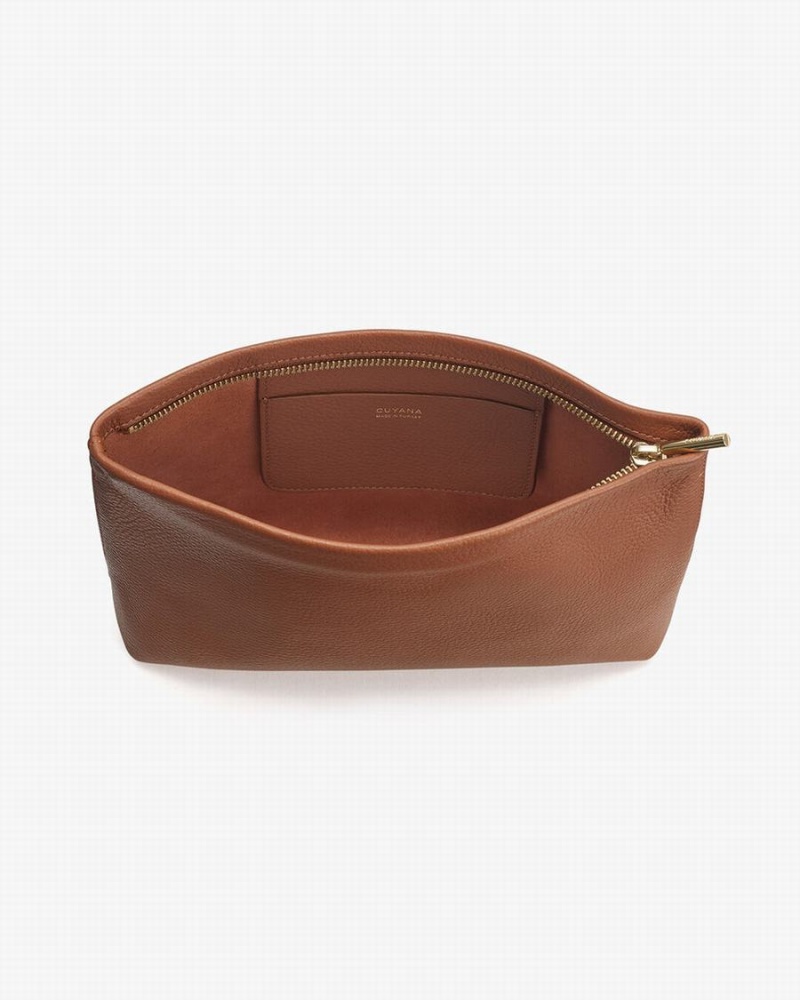 Cuyana Small Zipper Women's Pouches Brown | HGW7487RI