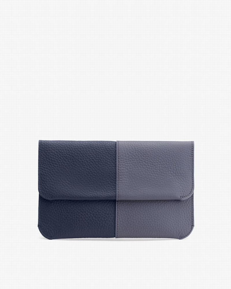 Cuyana System Flap Women\'s Clutch Bags Navy | ITX236RI