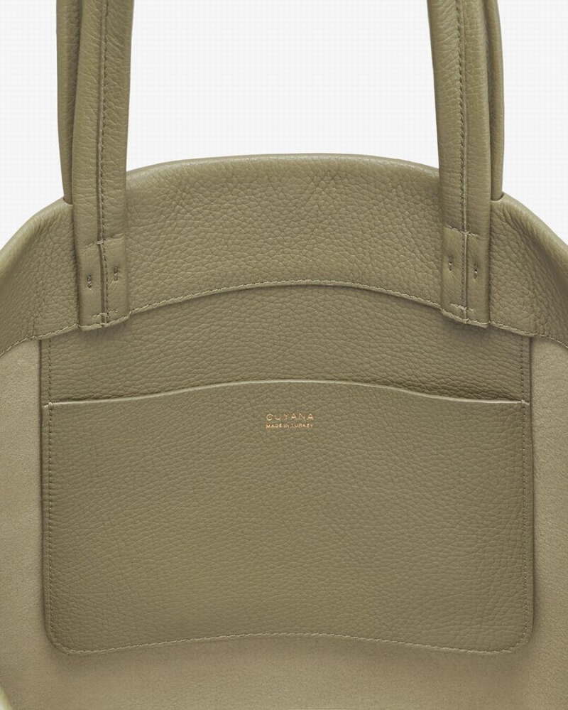 Cuyana Tall Easy Women's Tote Bags Green | EOL516MB