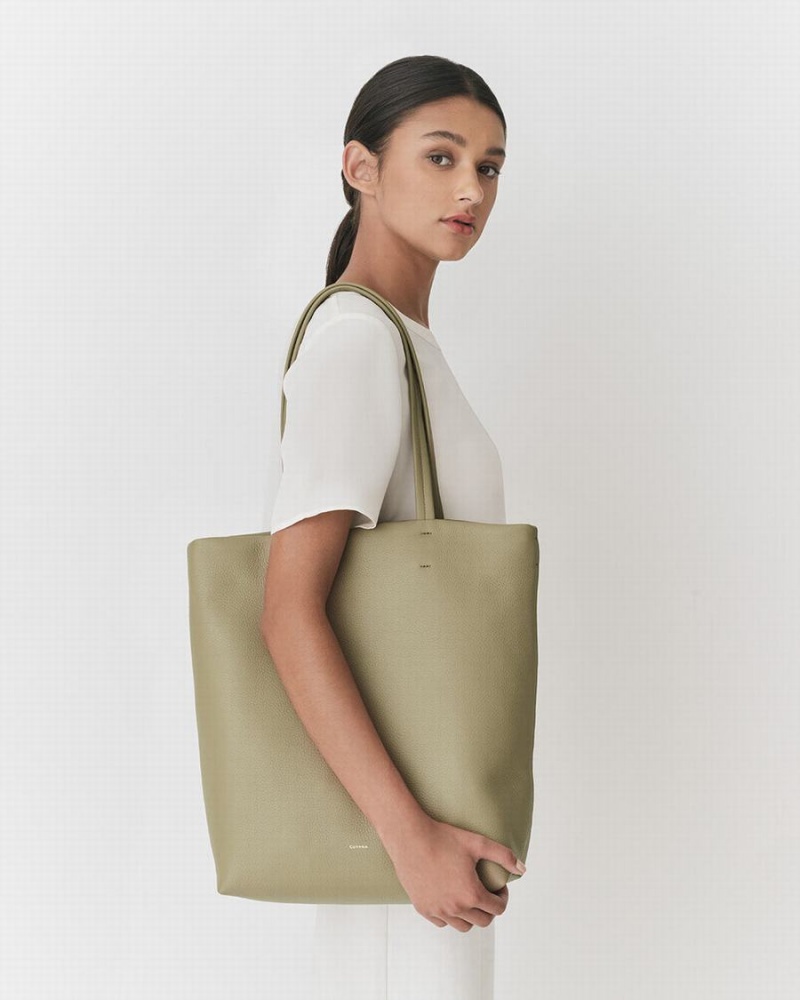 Cuyana Tall Easy Women's Tote Bags Green | EOL516MB