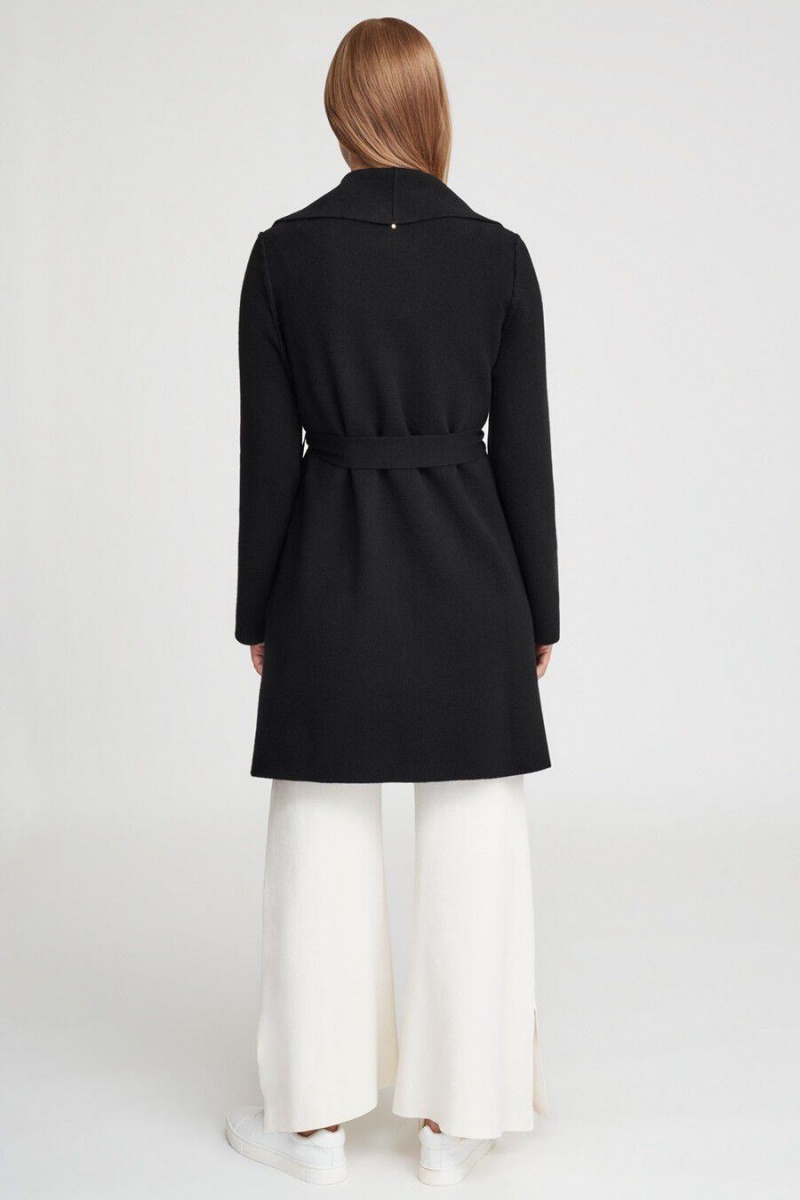 Cuyana Wool Cashmere Short Wrap Women's Coats Black | KXL2660GY