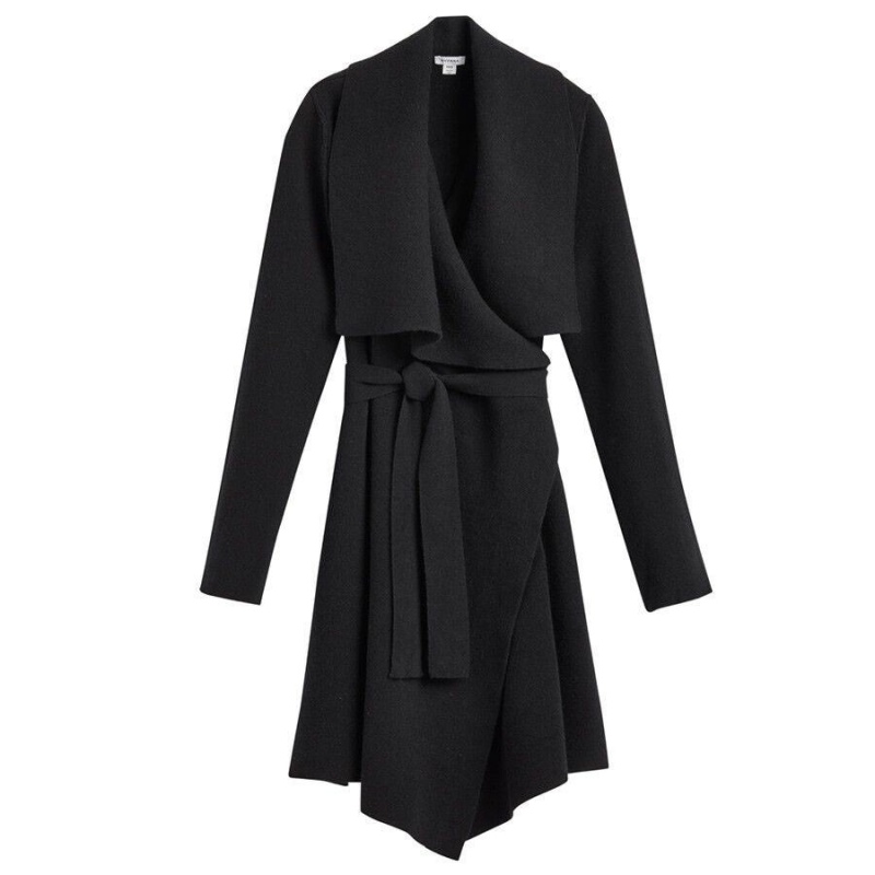 Cuyana Wool Cashmere Short Wrap Women\'s Coats Black | KXL2660GY