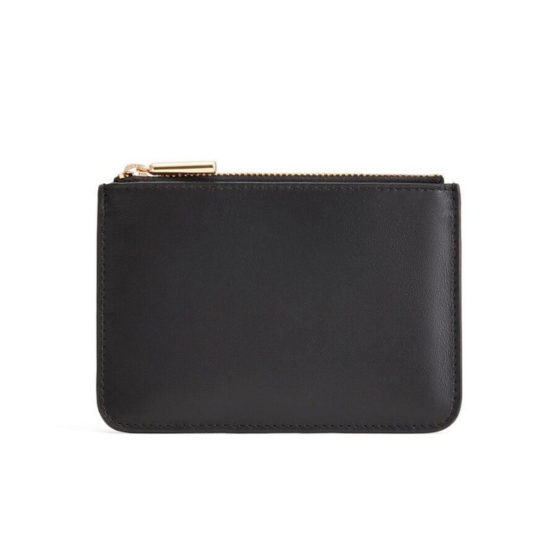 Cuyana Zero Waste Slim Leather Women\'s Pouches Black | AJV6448UZ