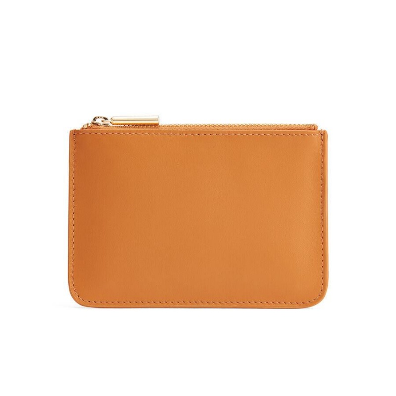 Cuyana Zero Waste Slim Leather Women's Pouches Yellow | ZMT7311XW