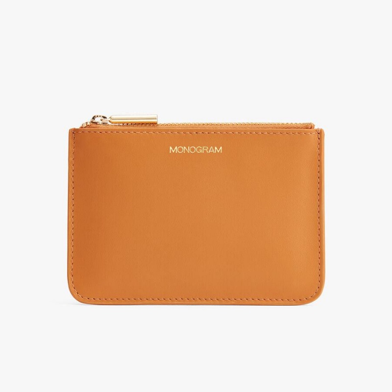 Cuyana Zero Waste Slim Leather Women's Pouches Yellow | ZMT7311XW