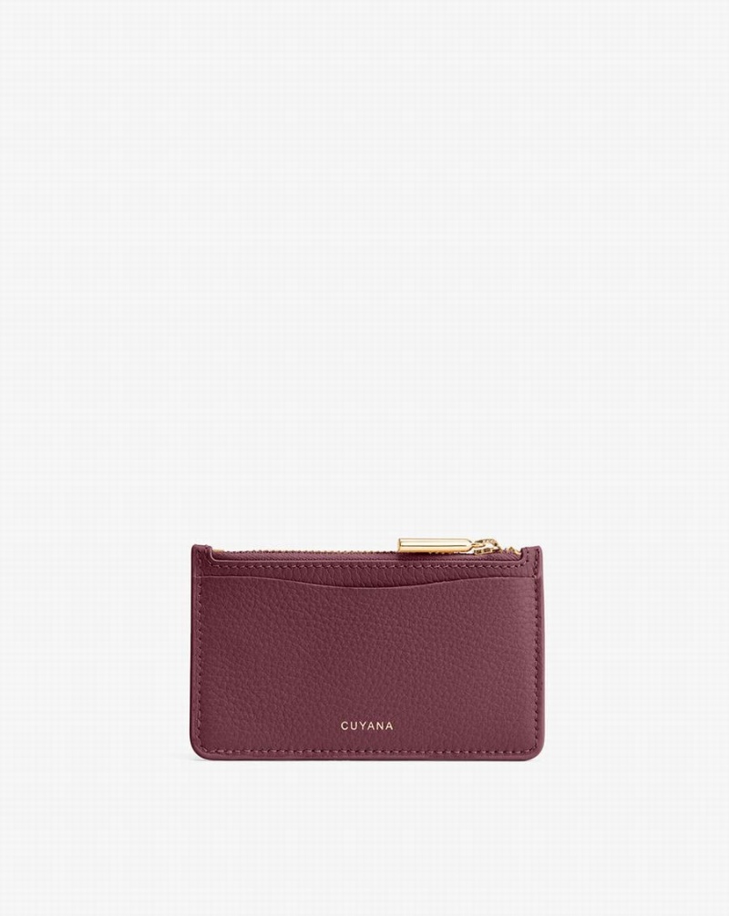 Cuyana Zip Women's Cardholders Burgundy | FTL6547FM