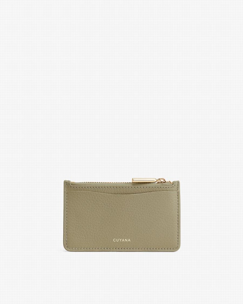 Cuyana Zip Women's Cardholders Green | WRM9973QD