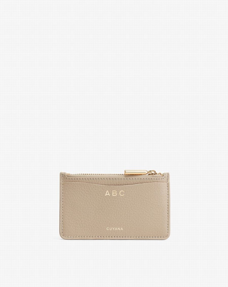 Cuyana Zip Women's Cardholders Grey | YCD7681PW