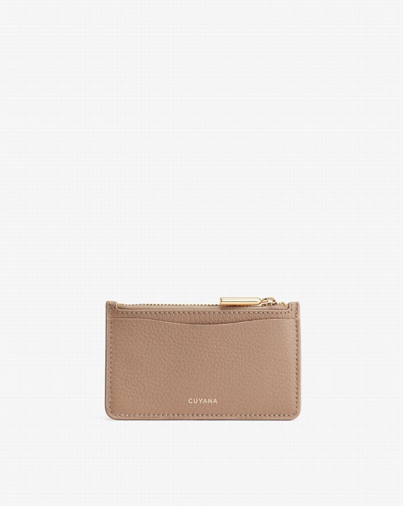 Cuyana Zip Women's Cardholders Khaki | FME753BA